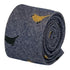 denim medium blue cotton tie with bird design
